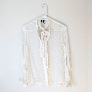 Women MANGO Suit size XS white long sleeve top